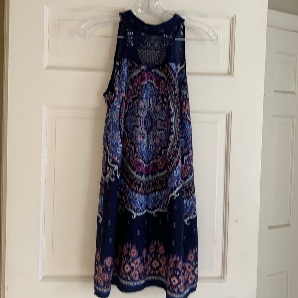 Sundress blues purple lavender crocheted neck choker style Free shipping - Picture 1 of 10